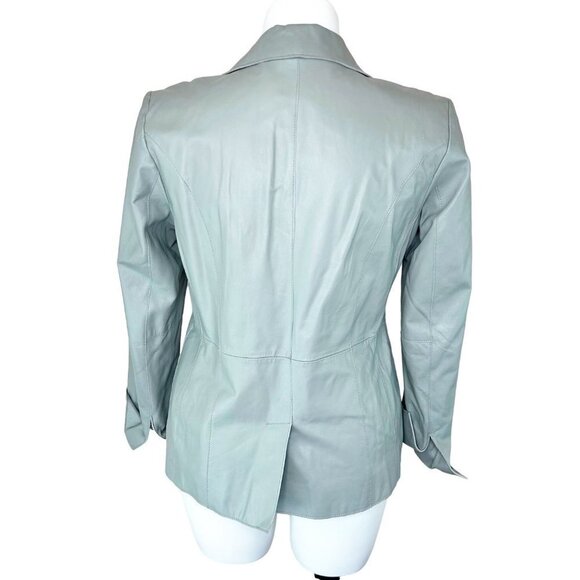 PAMELA MCCOY GREEN LEATHER JACKET - LARGE - Picture 3 of 4